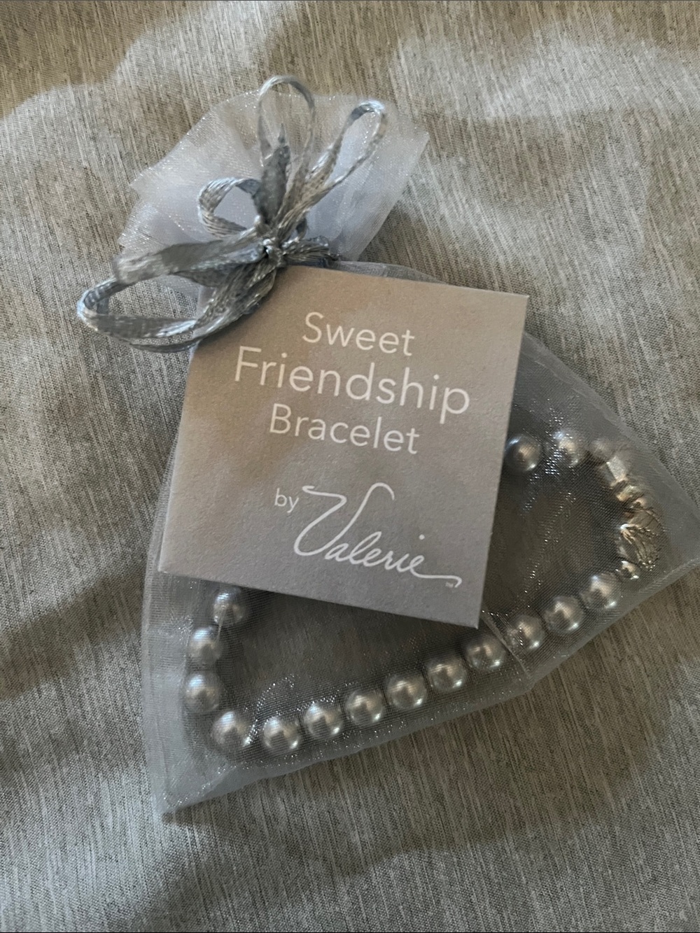 Valerie Silver Beaded Friendship Bracelet